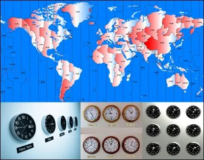 Parlons des fuseaux horaires !
Un fuseau horaire est une zone de la surface de la Terre observant une heure uniforme en tous lieux. Sur terre, ils ont tendance à suivre les frontières des pays. Généralement, ils diffèrent du « temps universel » d'un nombre d'heures entier, mais quelques-uns sont décalés de 30 ou 45 minutes.
Combien de fuseaux horaires couvrent l'ensemble du territoire français ?