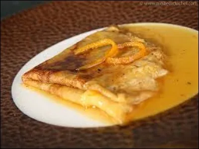 Quel est le nom d'une crêpe à base de sucre, de Grand Marnier et d'agrumes ?