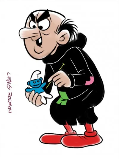 De quelle couleur le chat de Gargamel, nommé Azraël est-il ?