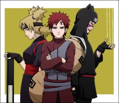 Qui sont les deux personnes accompagnant Gaara ?