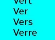 Quiz Vert, ver, vers, verre