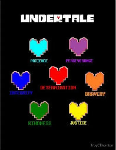 Commençons fort ! Quelle est ta coul... (Heum... Pardon !) Quel adjectif te correspond le mieux ?
(Question hors Undertale) Liste 1 !