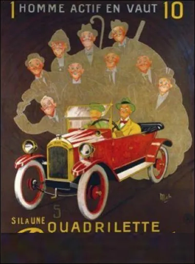 Quelle marque de voiture est représentée sur cette affiche ?