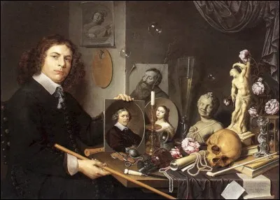 Dans ce tableau de David Bailly, né à Leye, nous voyons l'artiste à différents âges de sa vie. Comment se nomme le procédé employé quand il réalisa ses autoportraits ?