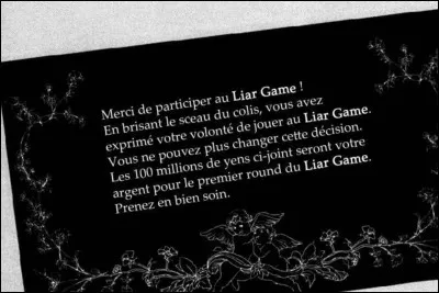 Qui est le personnage qui reçoit la lettre de participation au Liar Game ?