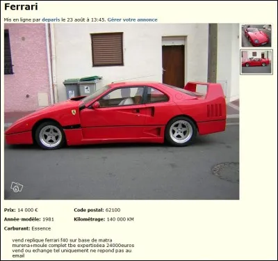 Cette voiture est à vendre à un petit prix. J'ai un doute !