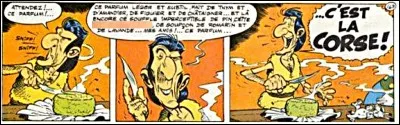 Astérix en Corse > Vous souvient-il du nom du héros principal et de ce qu'il dit dans sa « tirade du fromage » ? (2 mots astucieusement masqués par le sempiternel sparadrap)