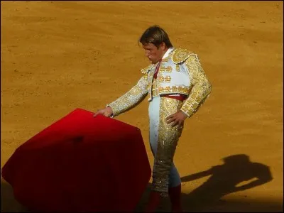 De quelle couleur est la cape traditionnellement utilisée par le matador dans l'arène contre le taureau ?