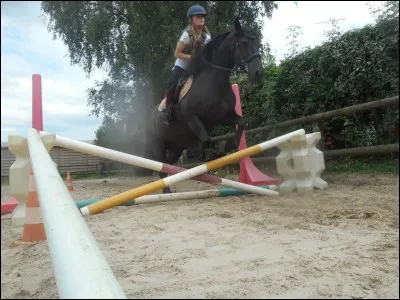 Dans quelle position se met un cavalier pour franchir un obstacle ?