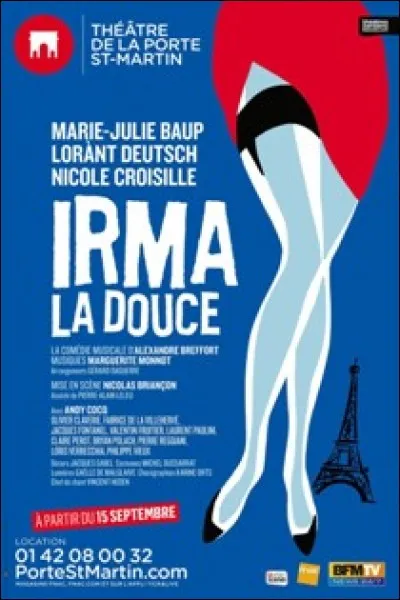 1956 : Quels sont les noms de l'actrice et de l'acteur qui ont joué les deux personnages principaux dans ''Irma la douce'' ?