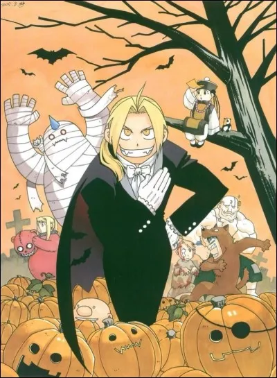 On commence par cette image de Fullmetal Alchemist. Qui est déguisé en momie ?