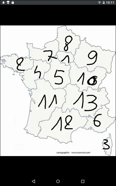 Quelle est la région avec le numéro 2 ?