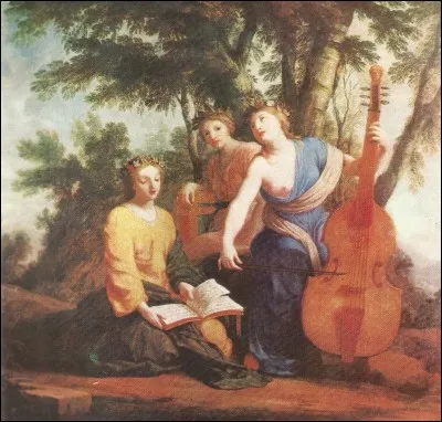 Qui est l'auteur de cette toile "Les Muses Melpomène, Érato et Polymnie" ?