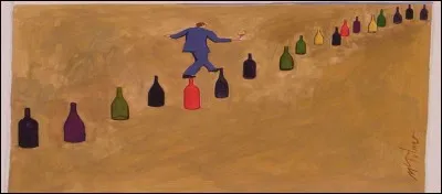 Quand les amateurs de vin sont croqués avec humour dans un monde où l'on flotte, on savoure avec délectation les images de cette BD écrite par Michel Tolmer un peintre-graphiste.
Retrouvez le 3e élément, bien connu dans une chanson à boire, du titre.