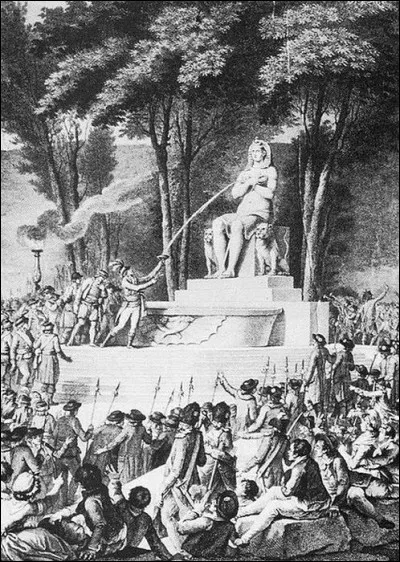 Cette "superbe" statue de style vaguement égypsein... pardon ! égyptien, fut érigée en 1793 place de la Bastille. Que jaillissait-il de ses seins absolument fantasmatiques ?