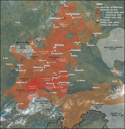 Bien avant nos ronds-points et leurs « gilets jaunes », paysans et autres « gueux » prirent part, de 1524 à 1526, à un vaste mouvement qu'on appellera, en France, la « Guerre des ...» (Trouvez la suite !)