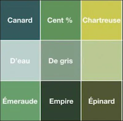 Retrouvez la couleur de ce sentiment à passer par la fenêtre : c'est le vert ...