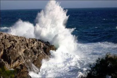 Les vagues qui dferlent sur le rivage et s'y crasent bruyamment s'appellent ...