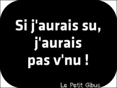 Dans quel film pouvez-vous entendre cette citation : Si j'aurais su, j'aurais pas v'nu ?