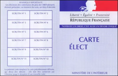 Quel est le nom de la carte utilisée dans le cadre d'un vote ?