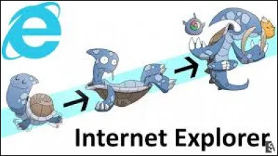 Un fan de Pokémon a créé un Pokémon à partir dInternet Explorer.
Quel est le logo que tient le dernier Pokémon dans sa main droite ?