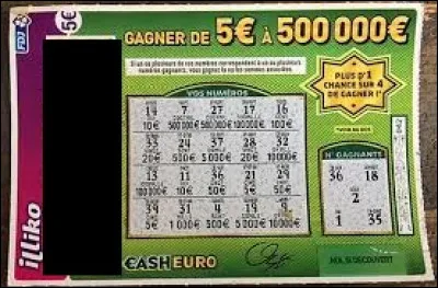 Quel est le nom de ce ticket à gratter d'une valeur de 5 euros ?