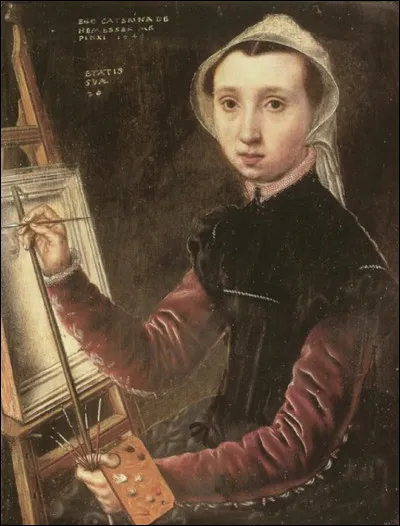 Dès le XVIe siècle, cette artiste peintre flamande nous dévoile son autoportrait devant son chevalet. C’est la première femme peintre connue. 
De qui s’agit-il ?