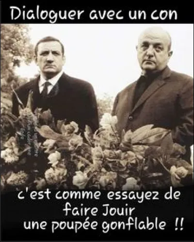 "Dialoguer avec un con, c'est comme essayer de faire jouir une poupée gonflable." De qui est cette citation ?