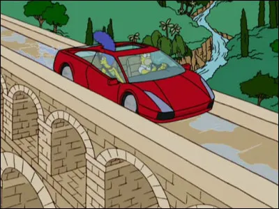 Quelle est la marque de la voiture qu'Homer doit aller chercher en Italie pour Mr.Burns ?