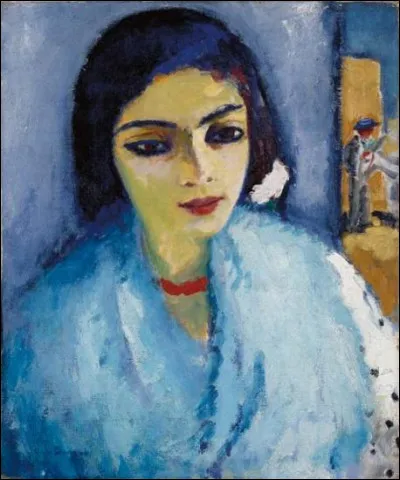 Qui a représenté cette "Femme en bleu au collier" ?