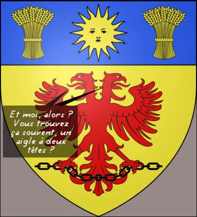 Déjà, il y a le blason, hein ! Du blé, de l'or, du soleil, etc. On ne peut pas dire que ce village n'a pas d'/de...