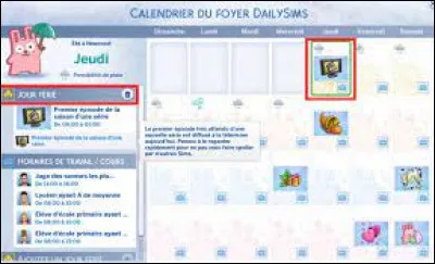 Le calendrier est apparu durant le pack "Saison" mais il apparaît pour la première fois dans le jeu de base. Que peut-on faire ?