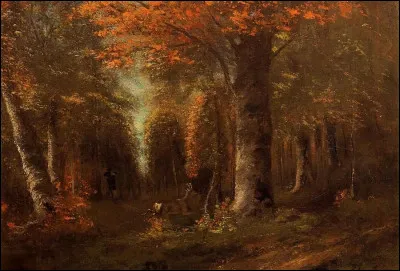 Quel peintre réaliste français a réalisé "Forêt en automne" ?