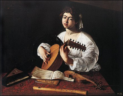 Qui a peint "Le Joueur de luth" entre 1595 et 1596 ?