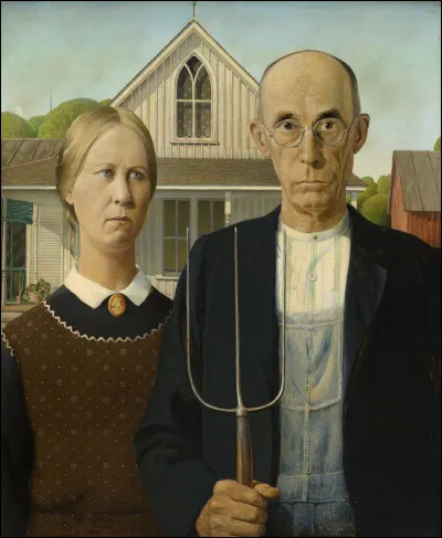 Quel peintre a réalisé cette peinture nommée "American Gothic" en 1930 ?