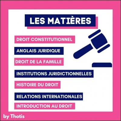 D'accord, commençons. Penses-tu à faire des études de droit ?