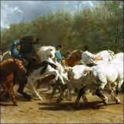 Quelle peintre a réalisé la toile "Le Marché aux chevaux" en 1853 ?