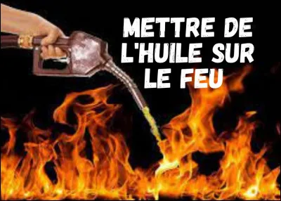 "Mettre de l'huile sur le feu" signifie :