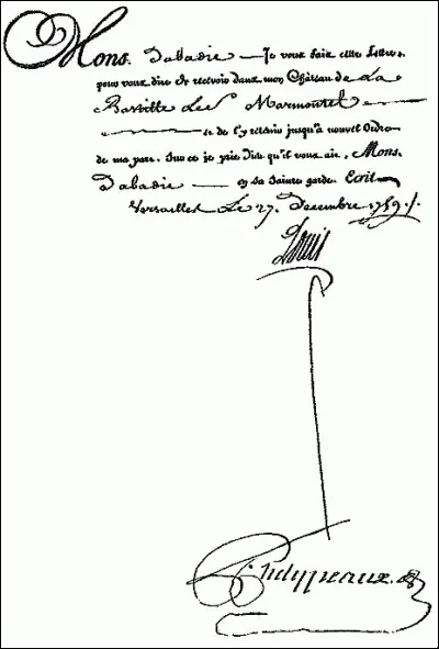 Histoire : Comment appelait-on, sous l'ancien régime, une lettre servant à la transmission dun ordre particulier du roi et permettant, par exemple, l'incarcération sans jugement, l'exil ou encore l'internement de personnes jugées indésirables par le pouvoir ?