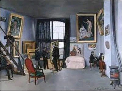 On débute ce quiz en cherchant un impressionniste. De ces trois membres, lequel a réalisé cette toile, en 1870, nommée ''L'Atelier de Bazille'', appelé aussi ''L'Atelier de la rue de La Condamine'' ?