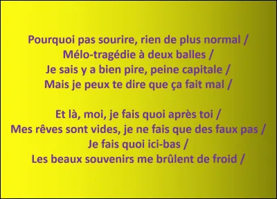 La chanson dont sont extraites ces paroles existe-t-elle ?