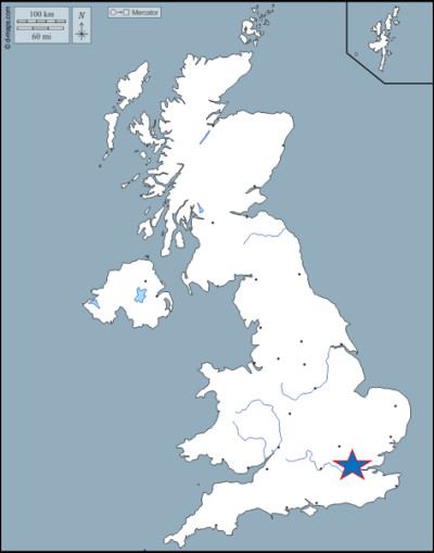 Démarrons notre tour du Commonwealth avec le pays à l'origine de ce dernier à savoir le Royaume-Uni 
Voyons les capitales des quatre pays le composant
Quelle ville est désignée l'étoile bleue ?