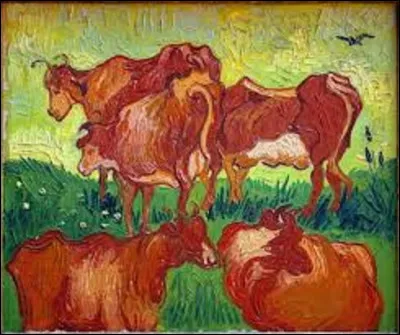 On débute notre voyage pictural en cherchant un postimpressionniste. En juillet 1890, quel artiste a peint cette toile intitulée ''Les Vaches'' ?