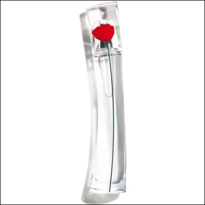 Quelle est la fleur rouge représentée sur la bouteille du parfum Flower by Kenzo ?