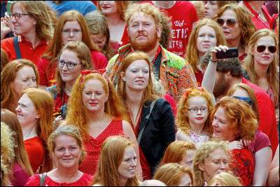 À combien estime-t-on le pourcentage de personnes sur la population mondiale ayant les cheveux roux ?
