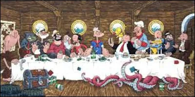 Quelle peinture est parodiée par les personnages de l'univers de Popeye ?