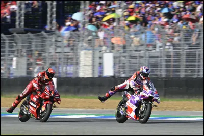 Revenons sur ce quil sest passé sur cette piste, lannée dernière. Jorge Martín avait triomphé face à Bagnaia et à Binder. Quel pilote a passé la ligne à la deuxième place ?