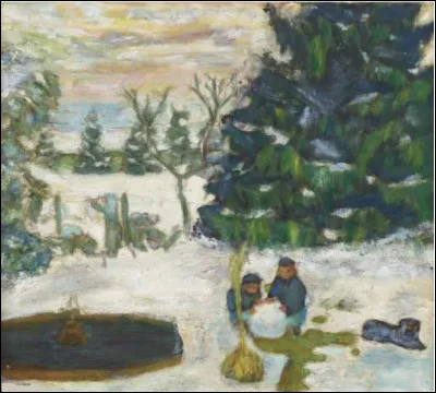 Qui a immortalisé ces enfants sur sa toile "Boule de neige et enfants dans le jardin du Grand Lemps" ?