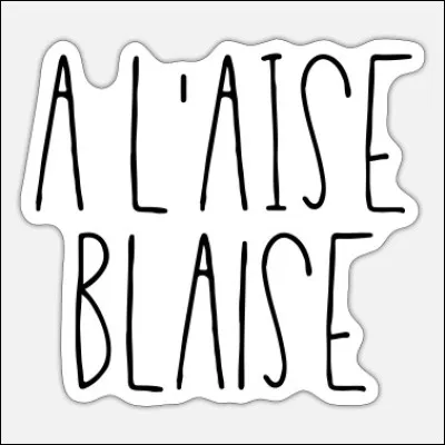 Quel est le sens de l'expression "A l'aise Blaise" ?