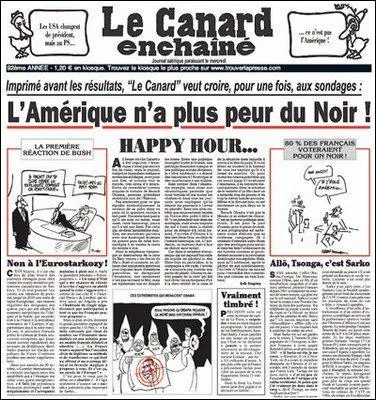 Quel jour de la semaine sort en kiosque 'Le Canard Enchan' ?